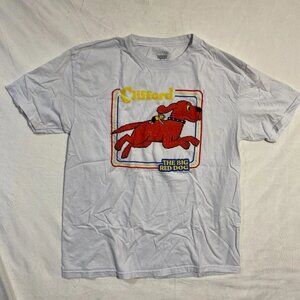 Clifford Unisex Graphic T-Shirt Large White The Big Red Dog Regular Crewneck